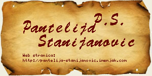 Pantelija Stanijanović vizit kartica